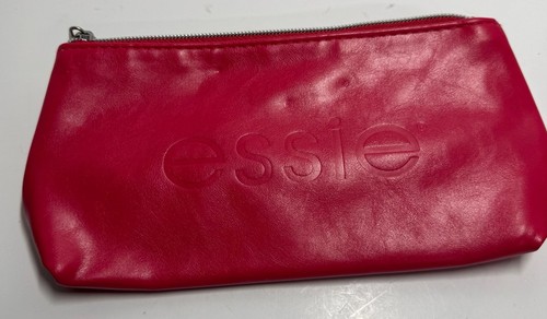 Essie Red Faux Leather Cosmetic Makeup Pouch