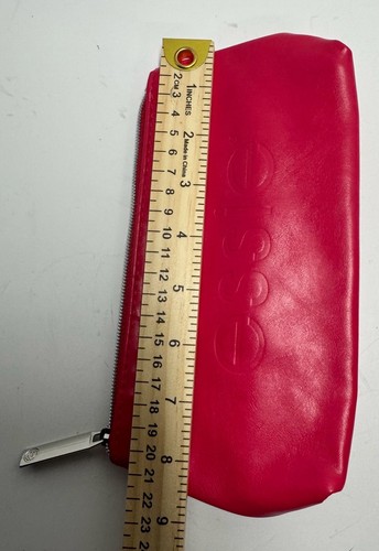 Essie Red Faux Leather Cosmetic Makeup Pouch - photo 4