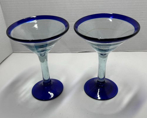 Set of 2 Hand-Blown Mexican Martini Glasses - photo 5