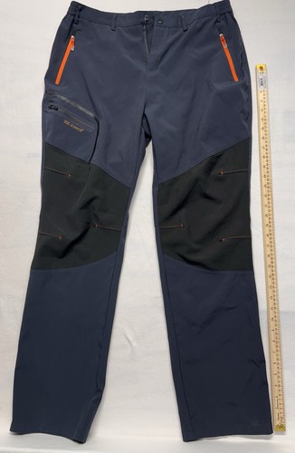 Men’s 6XL Softshell Outdoor Pants Blue Stretch Zip Pockets - photo 3