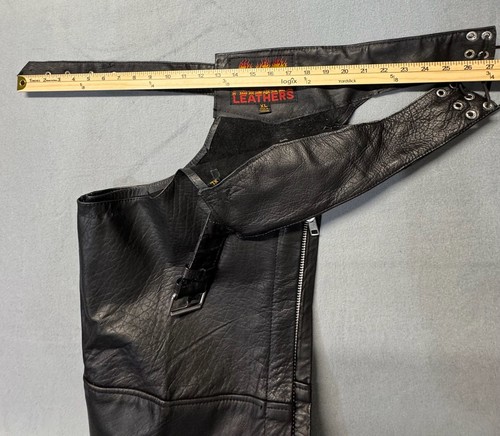 Hot Leathers Men's Black Genuine Leather Motorcycle Chaps Size X - photo 5