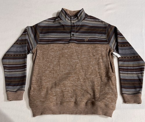 Hooey Men's Mock Neck Striped Knit Pullover Sweater Size S