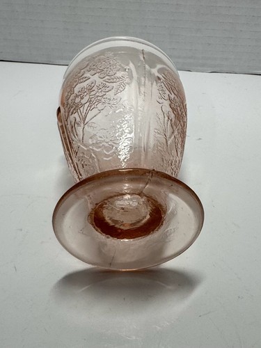 Jeannette Glass Cherry Blossom Pink 9 oz Footed Tumbler - photo 3