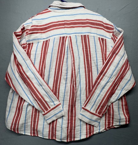 Maurices Women's Striped Button-Up Shirt Red White and Blue - photo 4