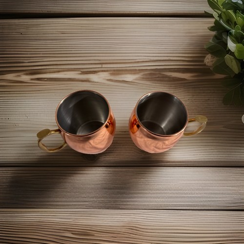 Set of 2 Double Walled Moscow Mule Mugs 16 fl oz Copper - photo 2