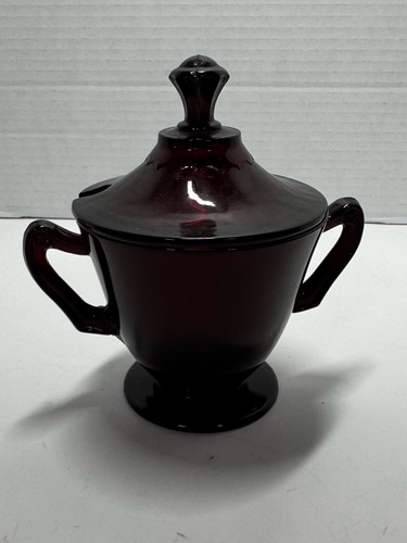 Vintage Anchor Hocking Royal Ruby Red Glass Sugar Bowl