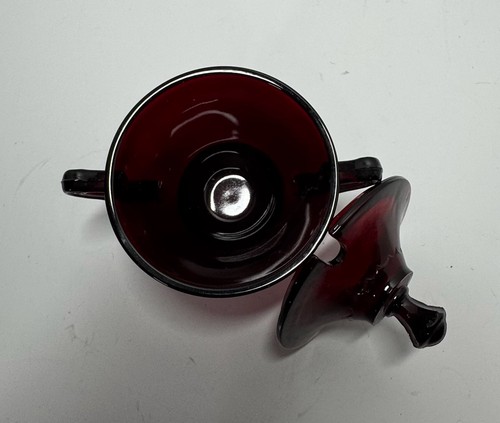 Vintage Anchor Hocking Royal Ruby Red Glass Sugar Bowl - photo 5