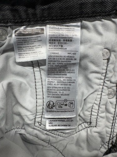 Levi's 501 Original Fit Button Fly Black Denim Jeans - photo 3