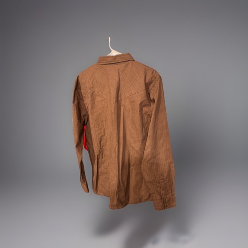 Gibson Men's Brown Striped Woven Long Sleeve Pearl Snap Shirt - photo 2