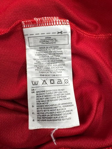 Adidas Shirt Medium Red Striped Climalite Short Sleeve Soccer - photo 3