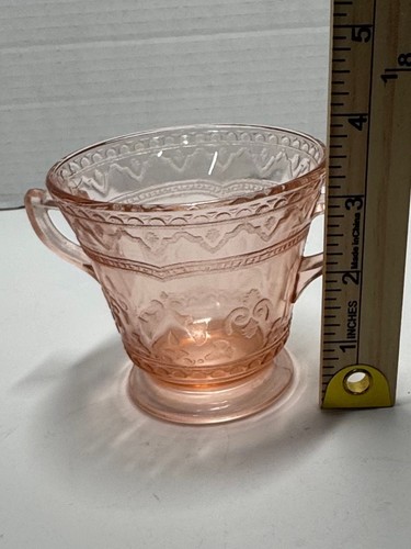 Federal Glass Patrician Pink Depression Glass Sugar Bowl - photo 4