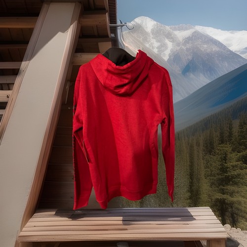 Yellowstone Logo Pullover Hoodie Red Solid Drawstring Pockets S - photo 2