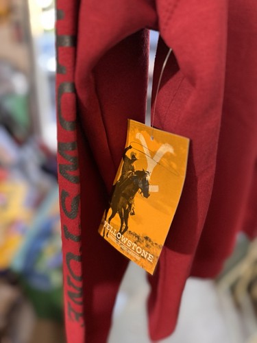Yellowstone Logo Pullover Hoodie Red Solid Drawstring Pockets S - photo 4