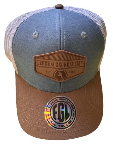 FGL Trucker Hat Mesh Back Adjustable One Size Blue Brown White