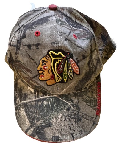 47 Chicago Blackhawks NHL Hockey Camo Cap Red Brim Adjustable