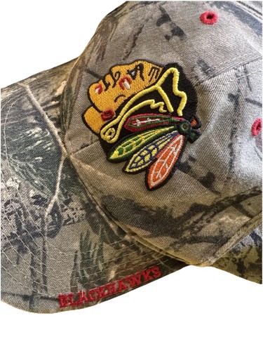 47 Chicago Blackhawks NHL Hockey Camo Cap Red Brim Adjustable - photo 2