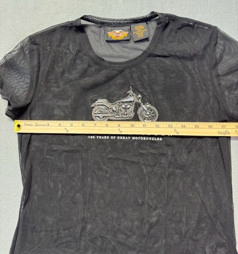 Harley-Davidson Women's 100 Years Rhinestone Mesh Top Medium - photo 5