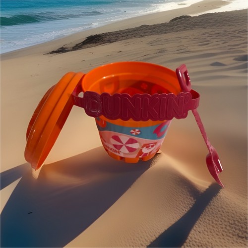 Dunkin' Colorful Sand Bucket and Shovel Set for Beach Play