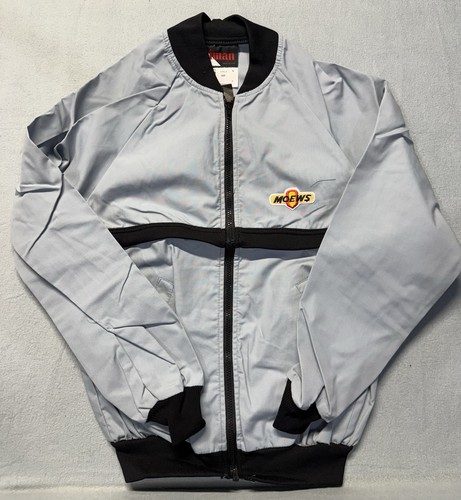 Vintage Moews Corn Seeds Farm Zip Up Jacket USA Gray Mens M