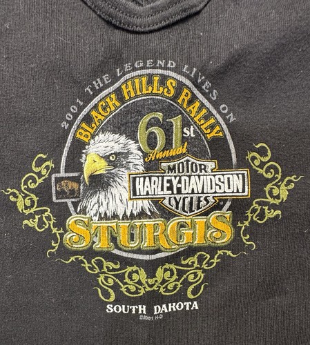 Harley Davidson Shirt 2001 Sturgis 61st Black Hills Rally Medium - photo 4