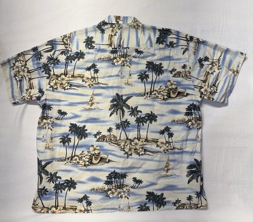 Pierre Cardin Hawaiian Camp Tiki Hut Floral Shirt Mens 2XL - photo 2