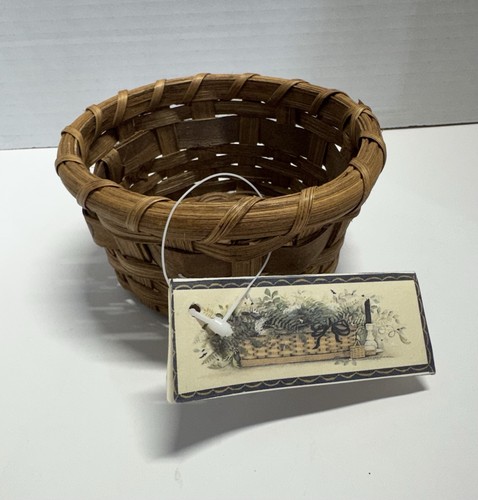 Handmade Small Wicker Primative Country Style Basket 4 Inch