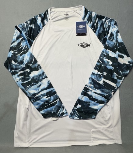 Palmyth Performance Fishing Shirt XXXL White Blue Camo