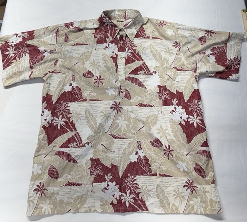 1/4 Button Go Barefoot Men's 2XL Hawaiian Shirt