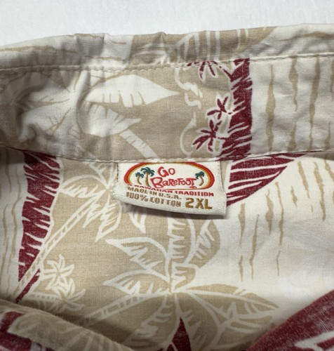 1/4 Button Go Barefoot Men's 2XL Hawaiian Shirt - photo 3