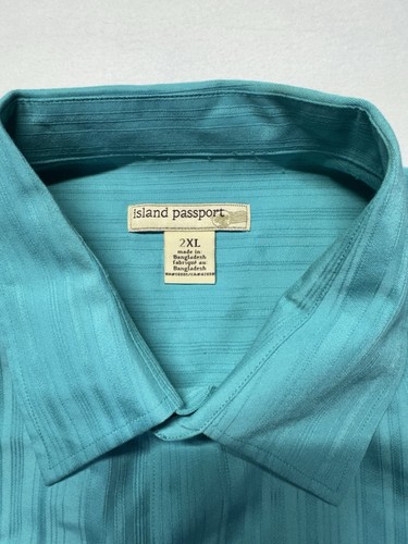 Island Passport Men’s Short Sleeve Button Down Shirt Size 2XL Te - photo 3