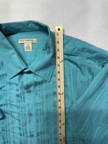 Island Passport Men’s Short Sleeve Button Down Shirt Size 2XL Te - photo 4
