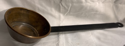 Vintage Original Enamel Metal Saucepan 6 oz Brown/Black