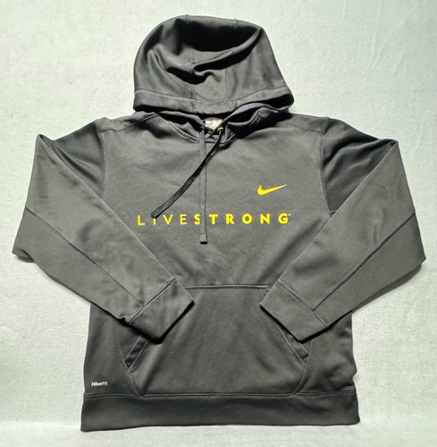 Nike Livestrong Therma-Fit Pullover Hoodie Black and Yellow Men'