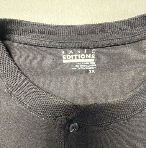 Vintage Basic Additions Mens Shirt Size 2X BLACK Lightweight - photo 3
