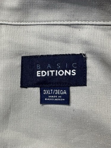 Basic Edition Men Big & Tall 3 XLT Beige Button Short Sleeve Shi - photo 4