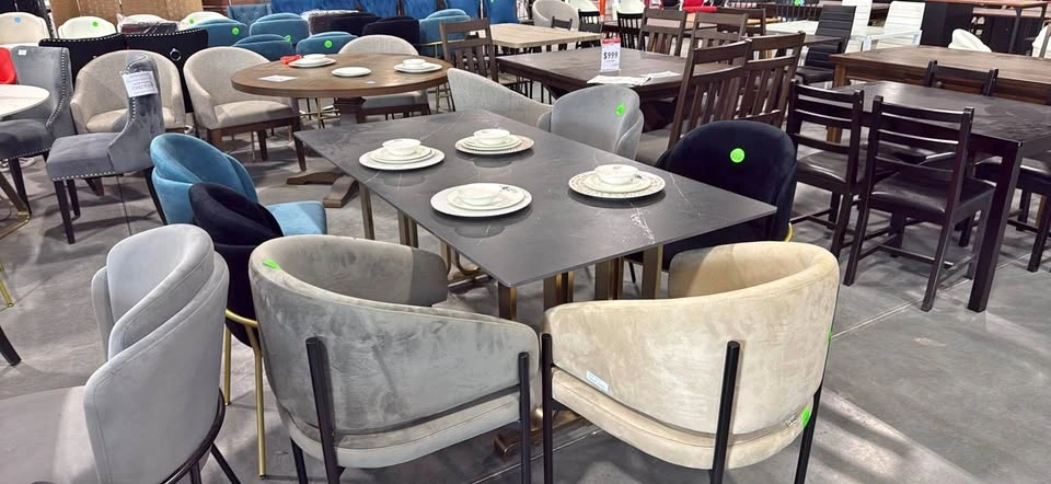 Modern luxury Marble Dining table and Chic Chairs (Separate)