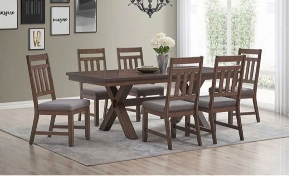 Adjustable Classic 7 Piece Wooden Dining room table set