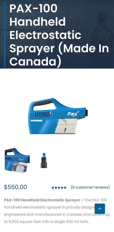 PAX-100 Professional Cordless Electrostatic Sprayer - photo 2