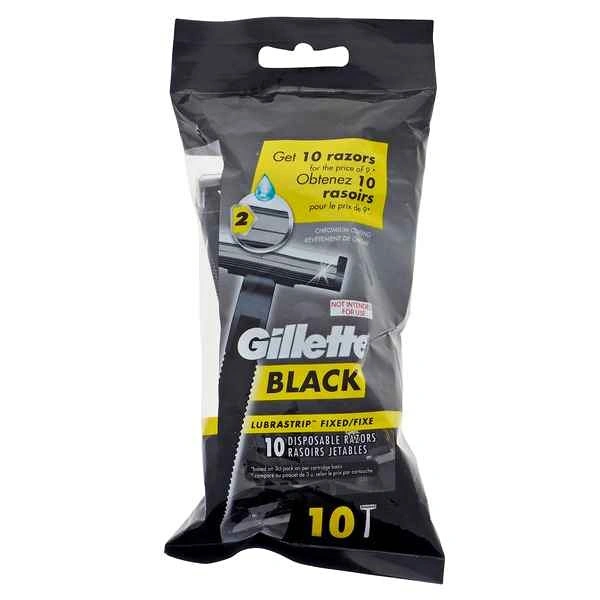 Gillette Black Disposable Razors 10 Count