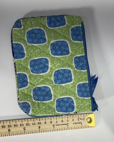 Vera Bradley Quilted Blue/Green Fabric Makeup Bag, Zipper - photo 2