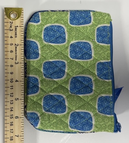 Vera Bradley Quilted Blue/Green Fabric Makeup Bag, Zipper - photo 3