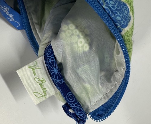 Vera Bradley Quilted Blue/Green Fabric Makeup Bag, Zipper - photo 4