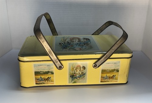 Vintage Wm Roberts & Co Harvesting Machinery Tin Box w/ Handles