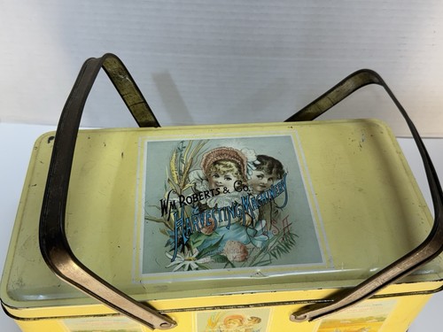 Vintage Wm Roberts & Co Harvesting Machinery Tin Box w/ Handles - photo 2
