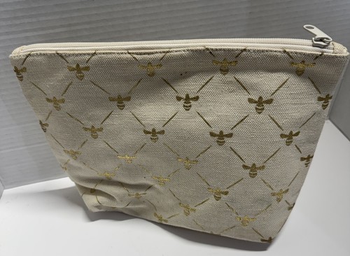 Shiraleah Cream Cosmetic Pouch with Gold Bee Print - photo 2