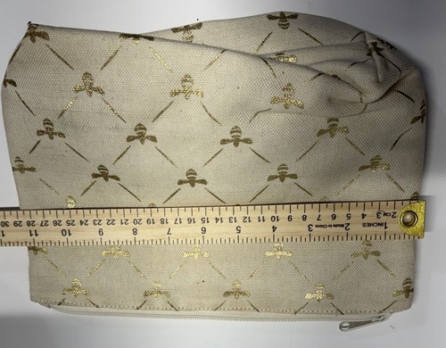 Shiraleah Cream Cosmetic Pouch with Gold Bee Print - photo 5