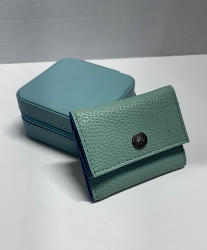 Compact Leather Wallet in Mint Green & Vlando Jewelry Case