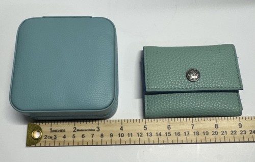 Compact Leather Wallet in Mint Green & Vlando Jewelry Case - photo 4