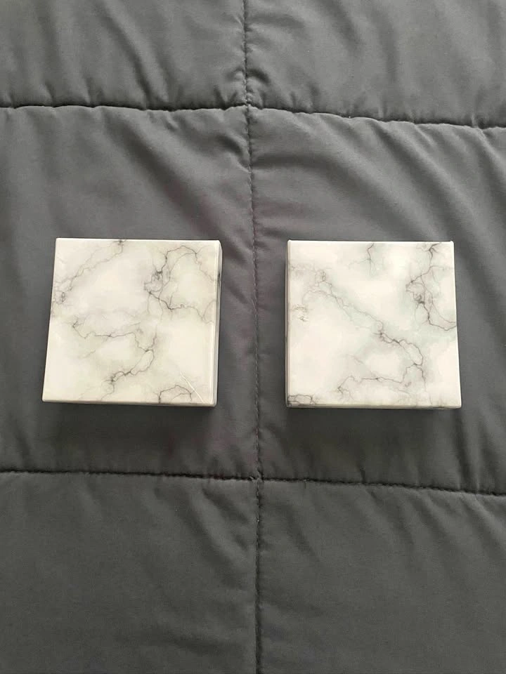 Square White Marble Cardboard Necklace Boxes