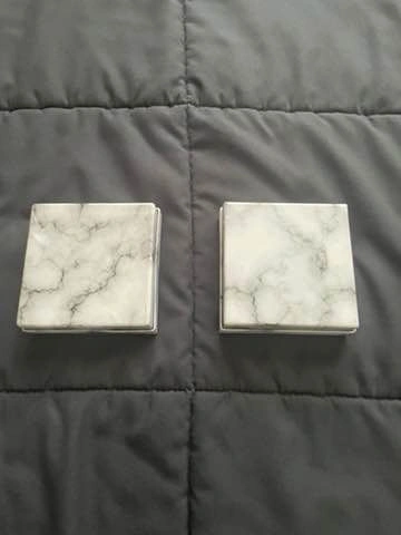 Square White Marble Cardboard Necklace Boxes - photo 2